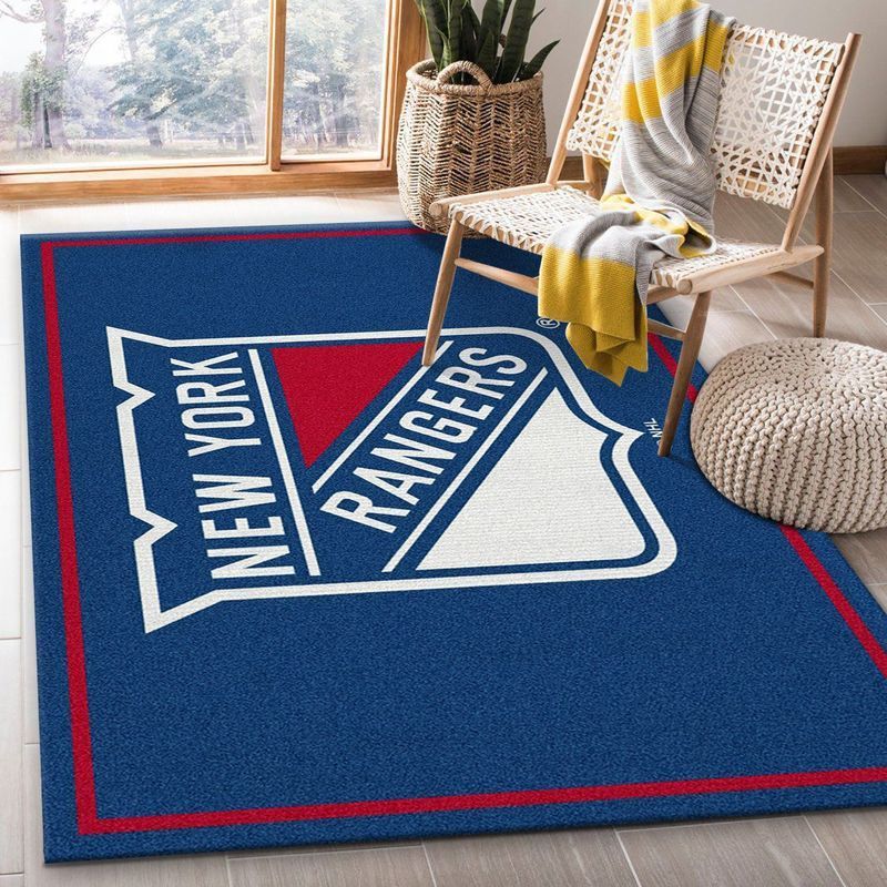 Nhl Spirit New York Rangers Area Rug Bed Room Regtangle | Home Decor Easily