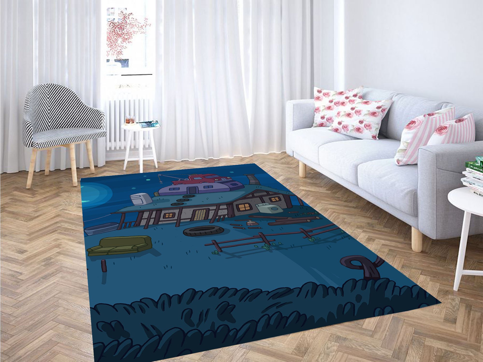 Night Adventure Time Place Carpet Rug -  Chussin | Home Decor Easily