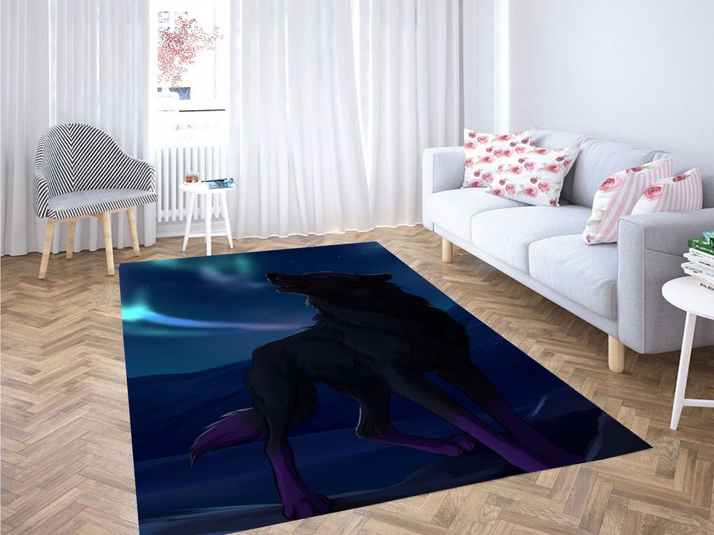 Night Wolf Living Room Modern Carpet Rug -  Chussin | Home Decor Easily