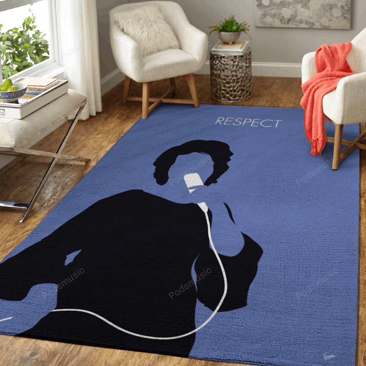 No188 My Aretha Franklin Minimal Music Artwork Minimal Music Artworks Art For Fans Area Rug  Chussin | Home Decor Easily