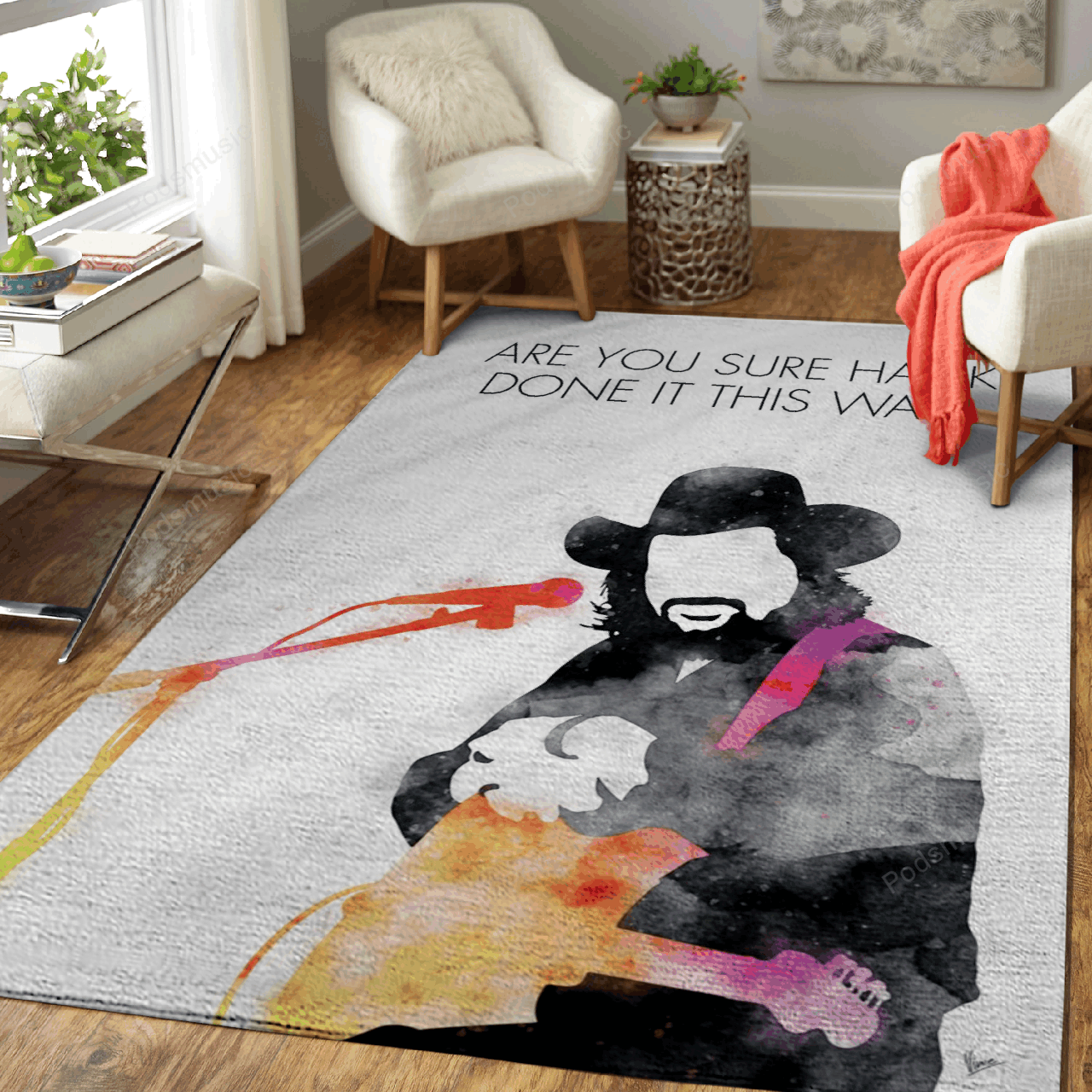 No280 Waylon Jennings Watercolor Music Artworks Art For Fans Area  Chussin | Home Decor Easily