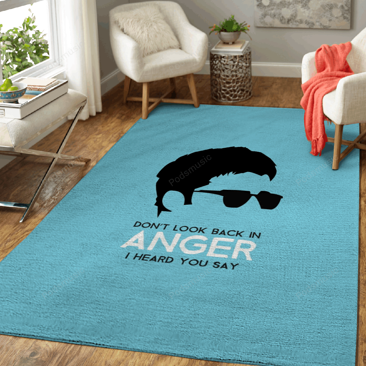 Noel Gallgher Don’T Look Back In Anger Blue Music Icons Art For Fans Area  Chussin | Home Decor Easily