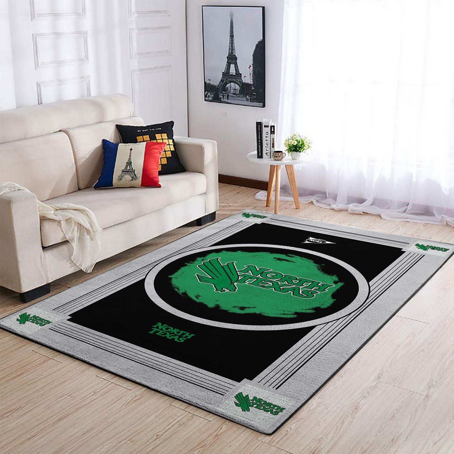 North Texas Mean Green Ncaa Area Team Logo Rug Regtangle Chussin | Home Decor Easily