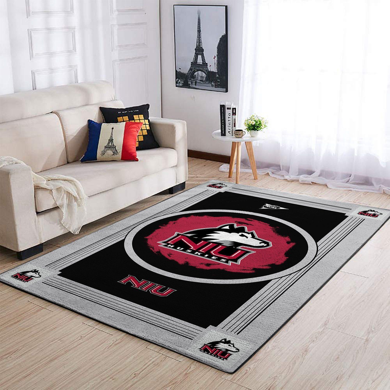Northern Illinois Huskies Ncaa Area Team Logo Rug Regtangle  Chussin | Home Decor Easily