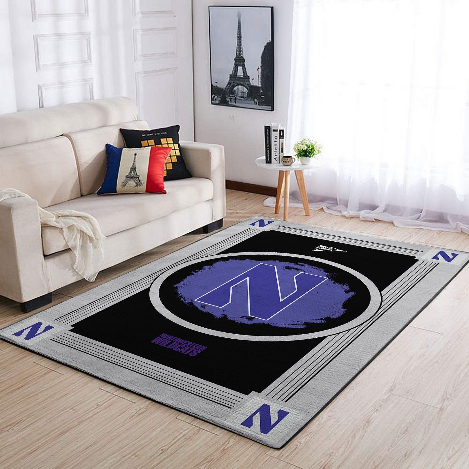 Northwestern Wildcats Ncaa Area Team Logo Rug Regtangle  Chussin | Home Decor Easily