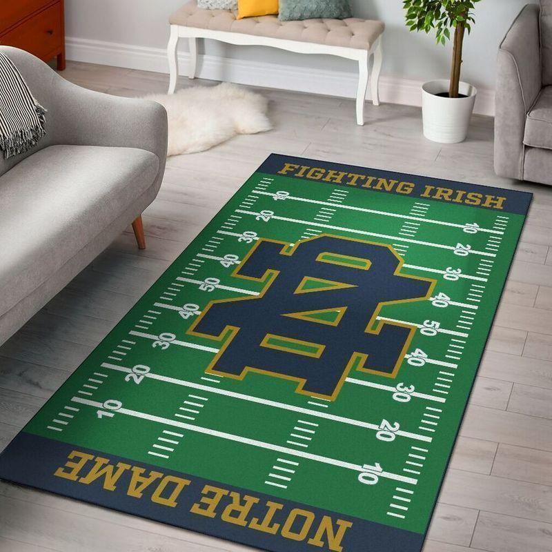 Notre Dame Fighting Irish Field Area Rug Football Chussin | Home Decor Easily