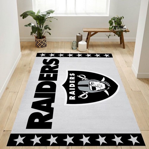 Oakland Raiders Banner Nfl Logo Area Rug For Gift Rug  Chussin | Home Decor Easily