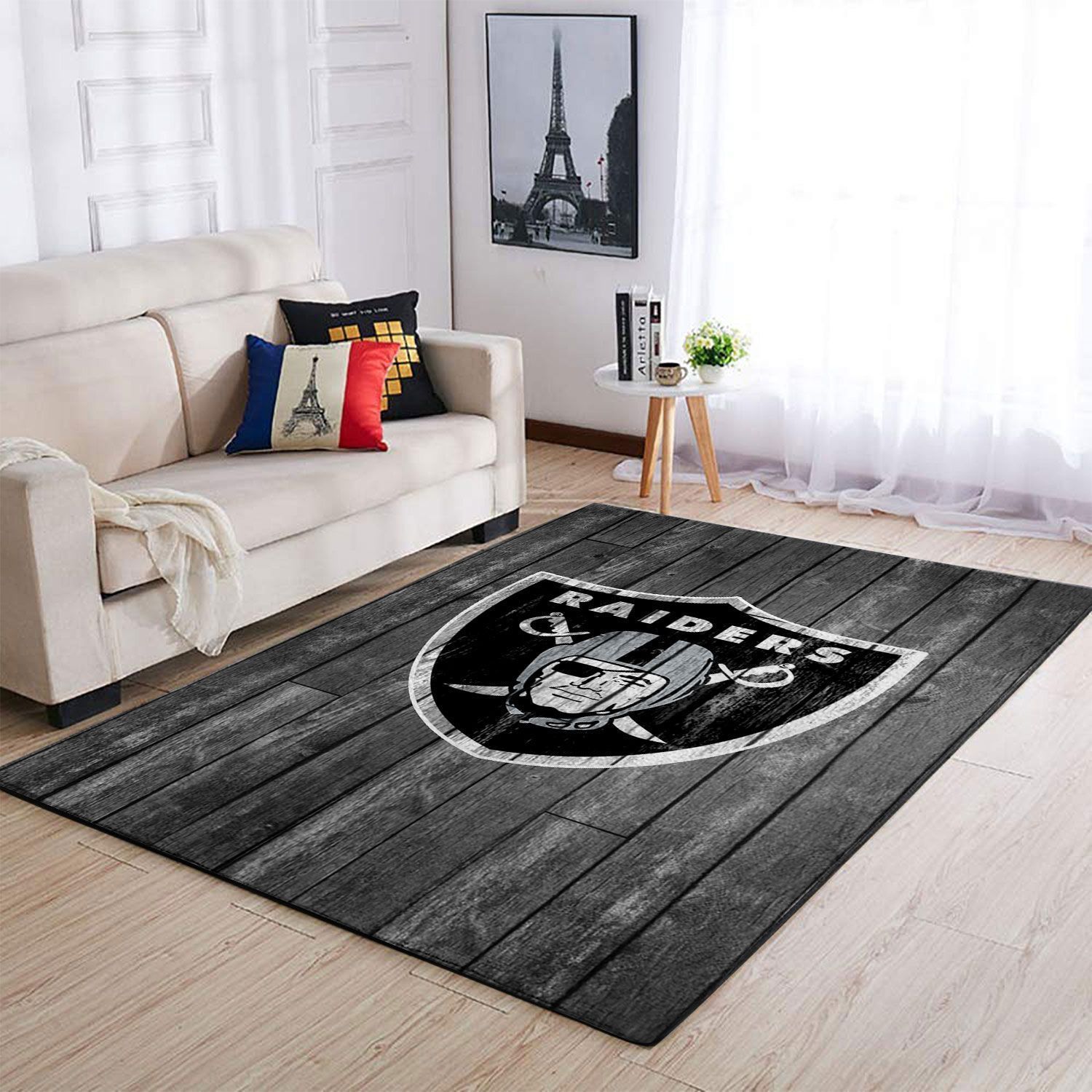Oakland Raiders Nfl Area Rugs Football Team Logo Wooden  Chussin | Home Decor Easily
