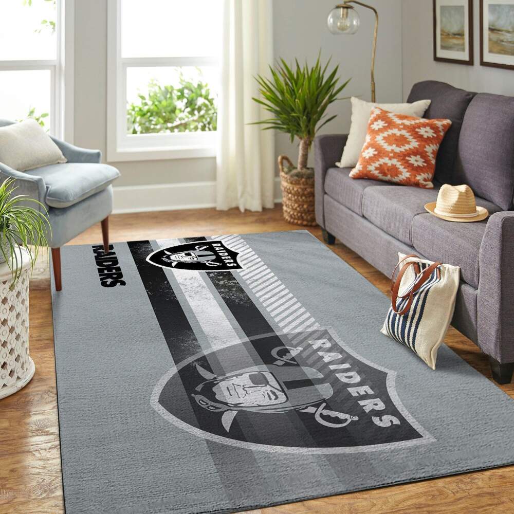Oakland Raiders Nfl Area Rugs Team Logo Sports  Chussin | Home Decor Easily