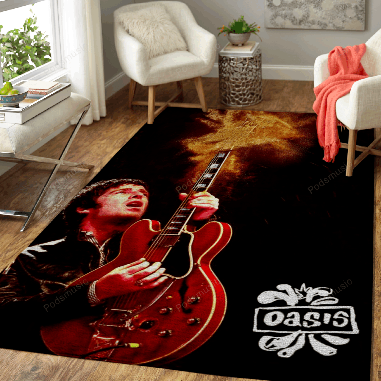 Oasis Burn Guitar Music Art For Fans Area  Chussin | Home Decor Easily