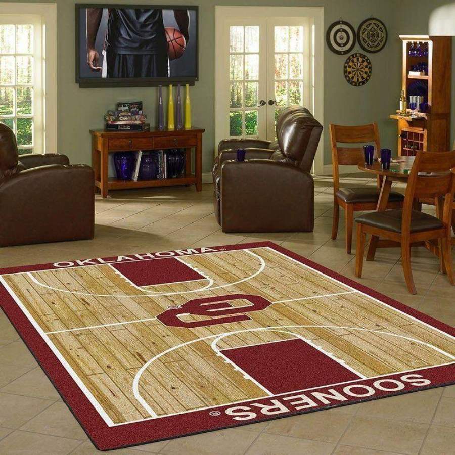 Oklahoma Sooners Area Rug Basketball Court Ofd 19120712  Chussin | Home Decor Easily