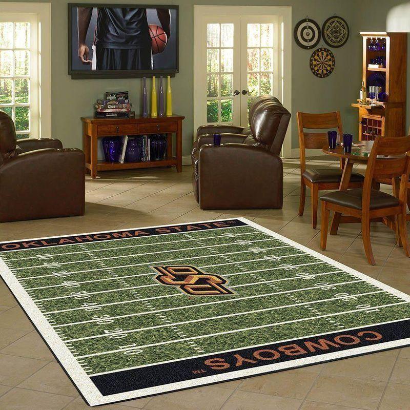 Oklahoma State Cowboys Field Area Rug Football Team Logo Regtangle V17241 Chussin | Home Decor Easily
