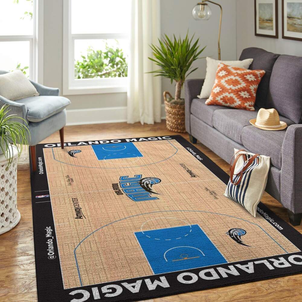 Orlando Magic Court Area Rug Nba Basketball Team Logo | Home Decor Easily