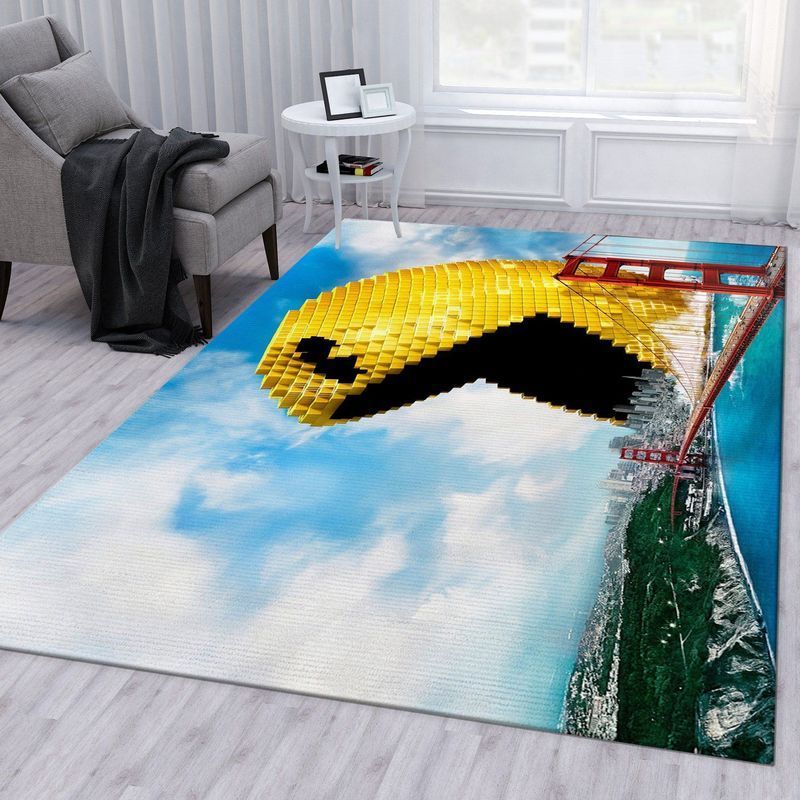 Pacman Eat City Gaming Area Rug Bed Room Regtangle  Chussin | Home Decor Easily