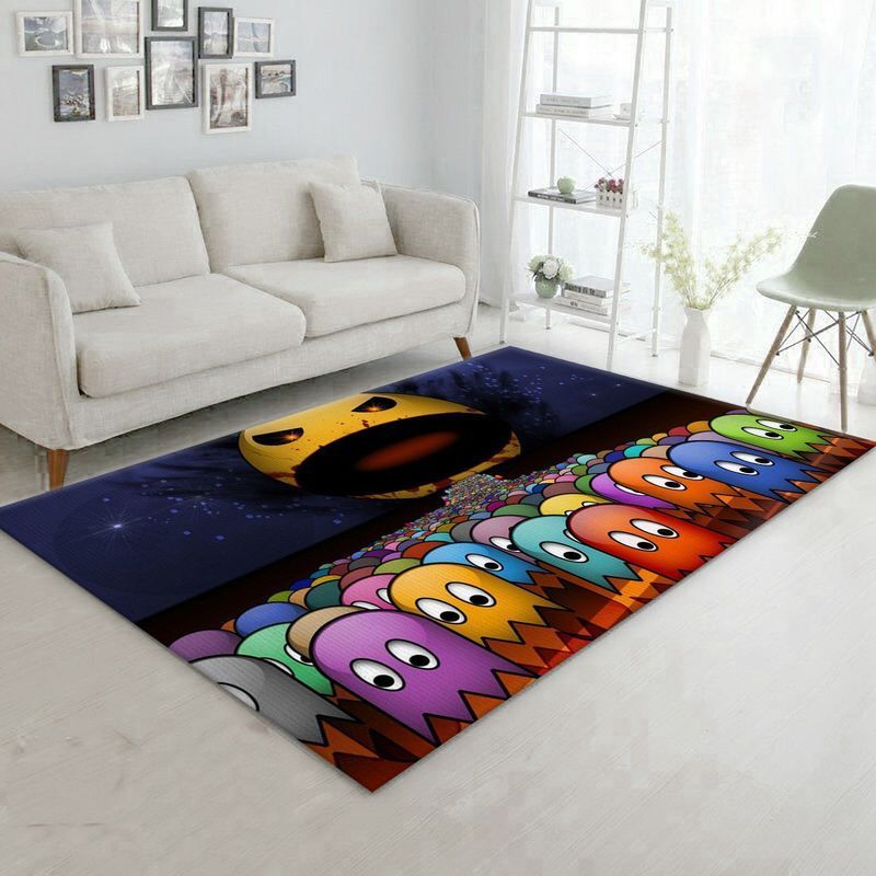 Pacman Eat Pacman Area Rug Bed Room Regtangle  Chussin | Home Decor Easily