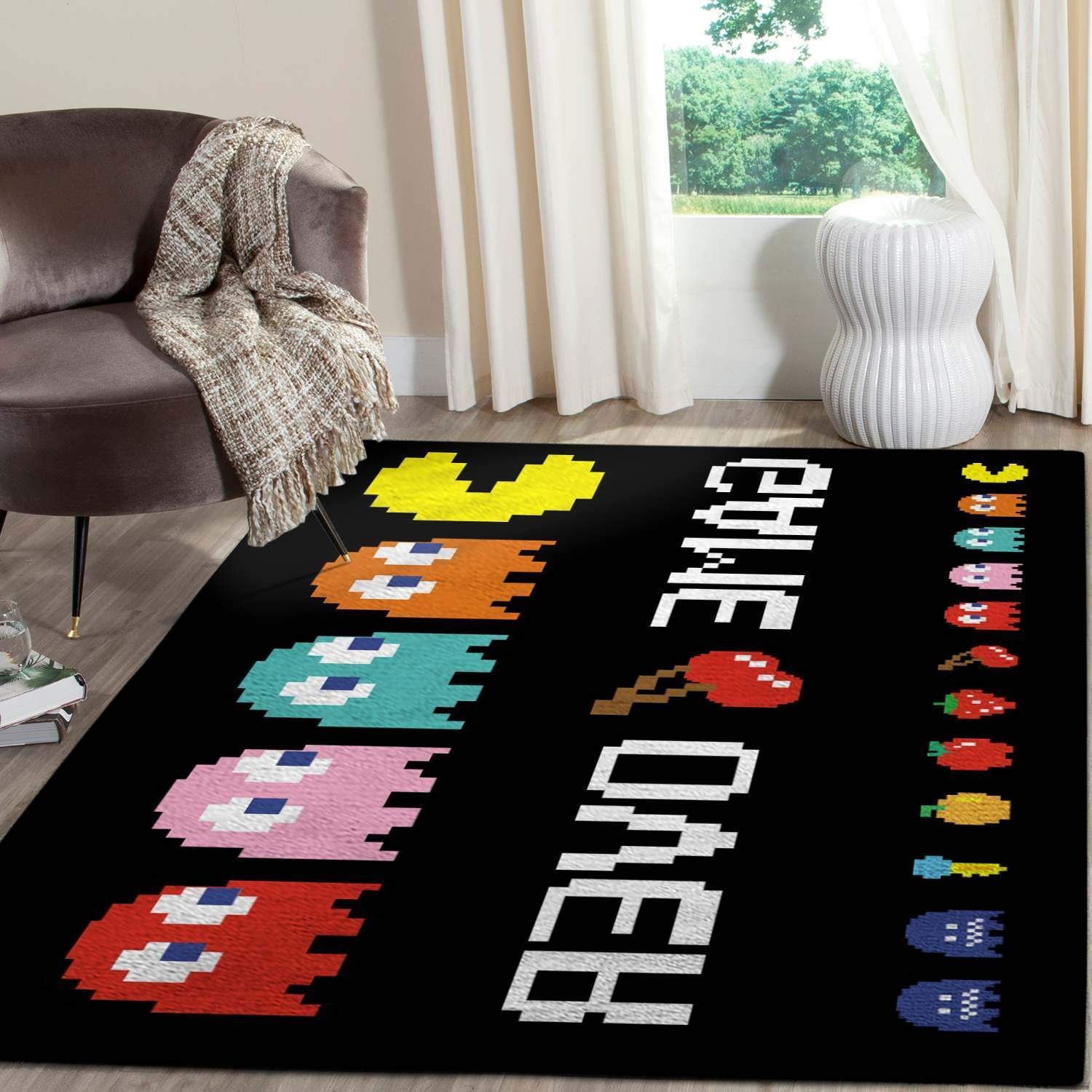 Pacman Gaming Area Christmas Gift Rug Regtangle V5061  Chussin | Home Decor Easily