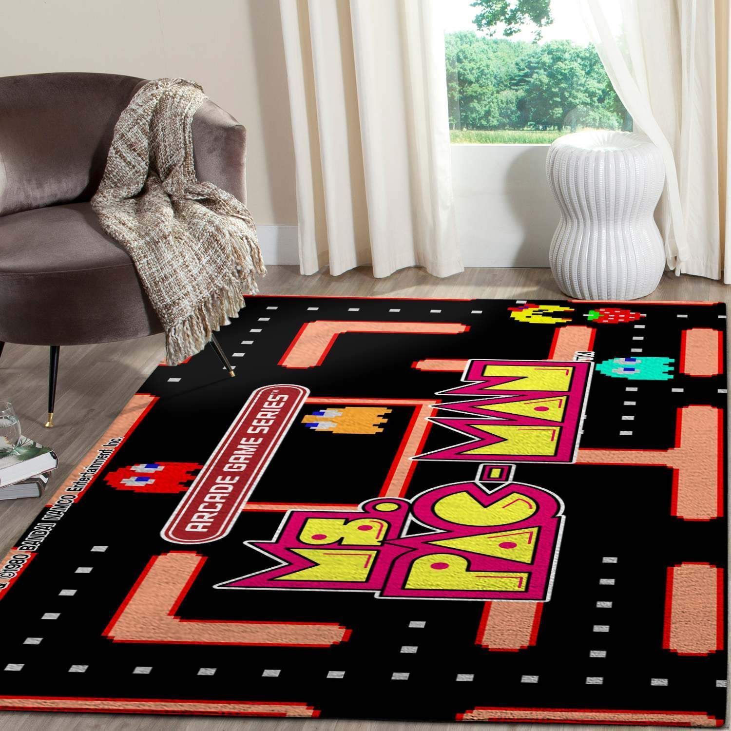 Pacman Gaming Area Christmas Gift Rug Regtangle V5064  Chussin | Home Decor Easily