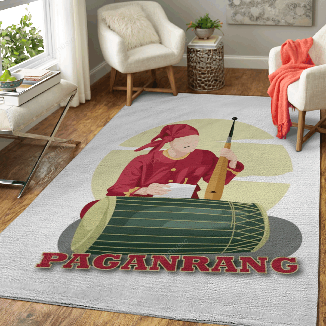 Paganrang Music Instrument Illustration Art For Fans Area Rug Regtangle  Chussin | Home Decor Easily