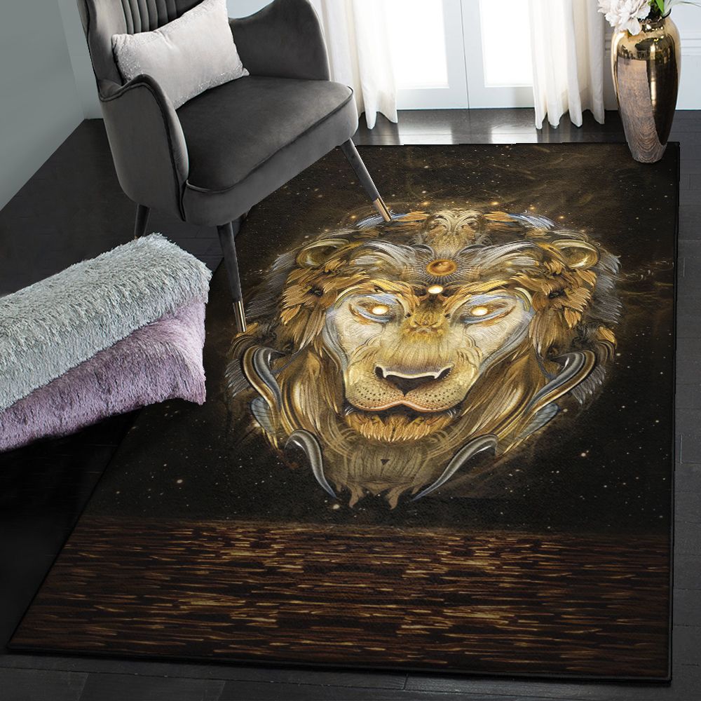 Panthera Leo Large Area Rugs, Brass Lion GS 1105VB Rug  Chussin | Home Decor Easily