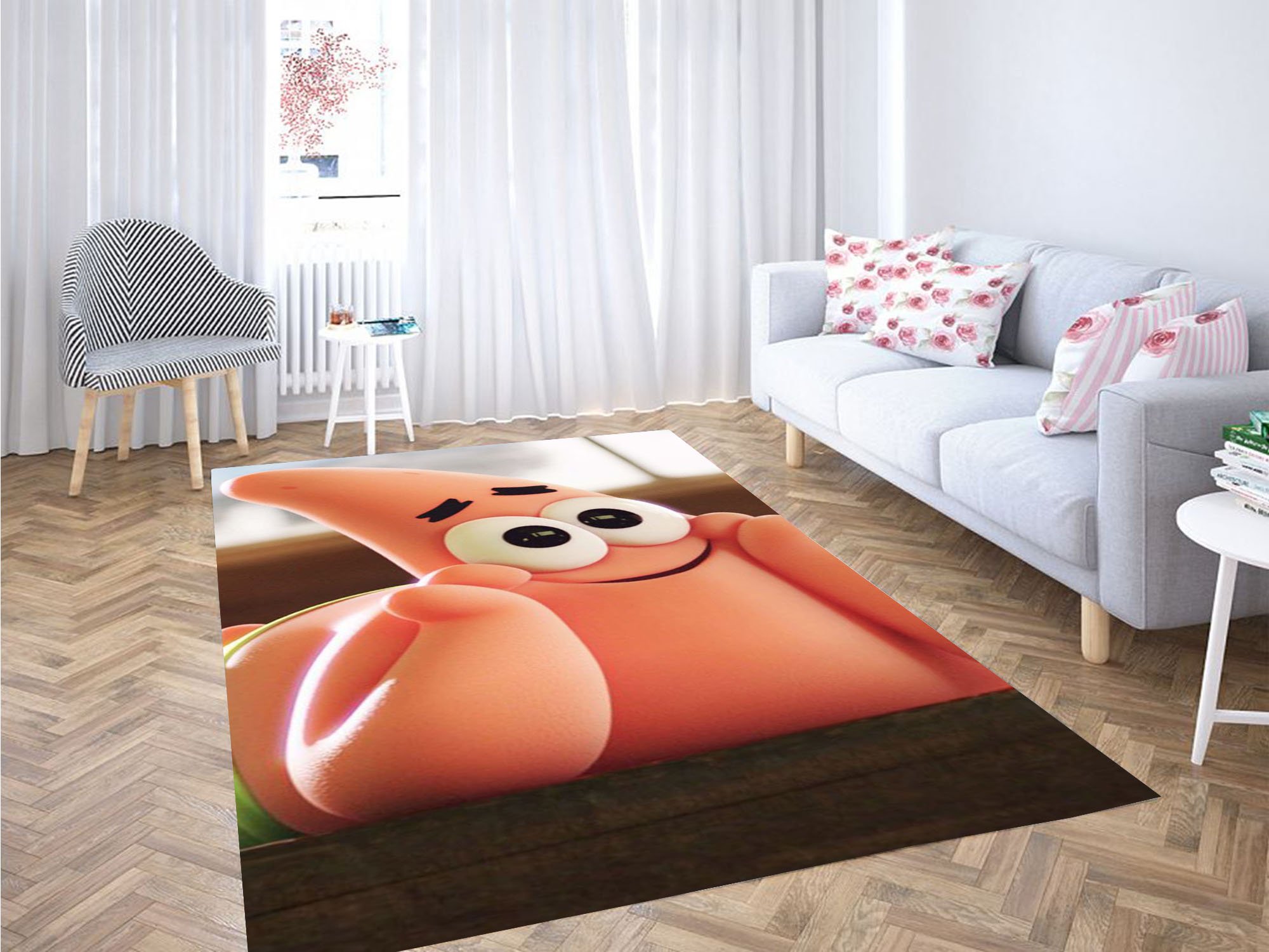 Patrick Star Logo Carpet Rug -  Chussin | Home Decor Easily