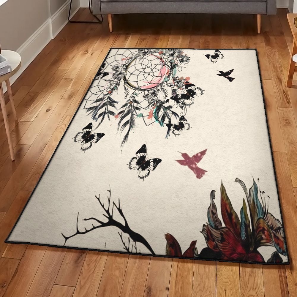 Peace Indoor Outdoor Rugs, Peace Butterflies Dreamcatcher Rug  Chussin | Home Decor Easily