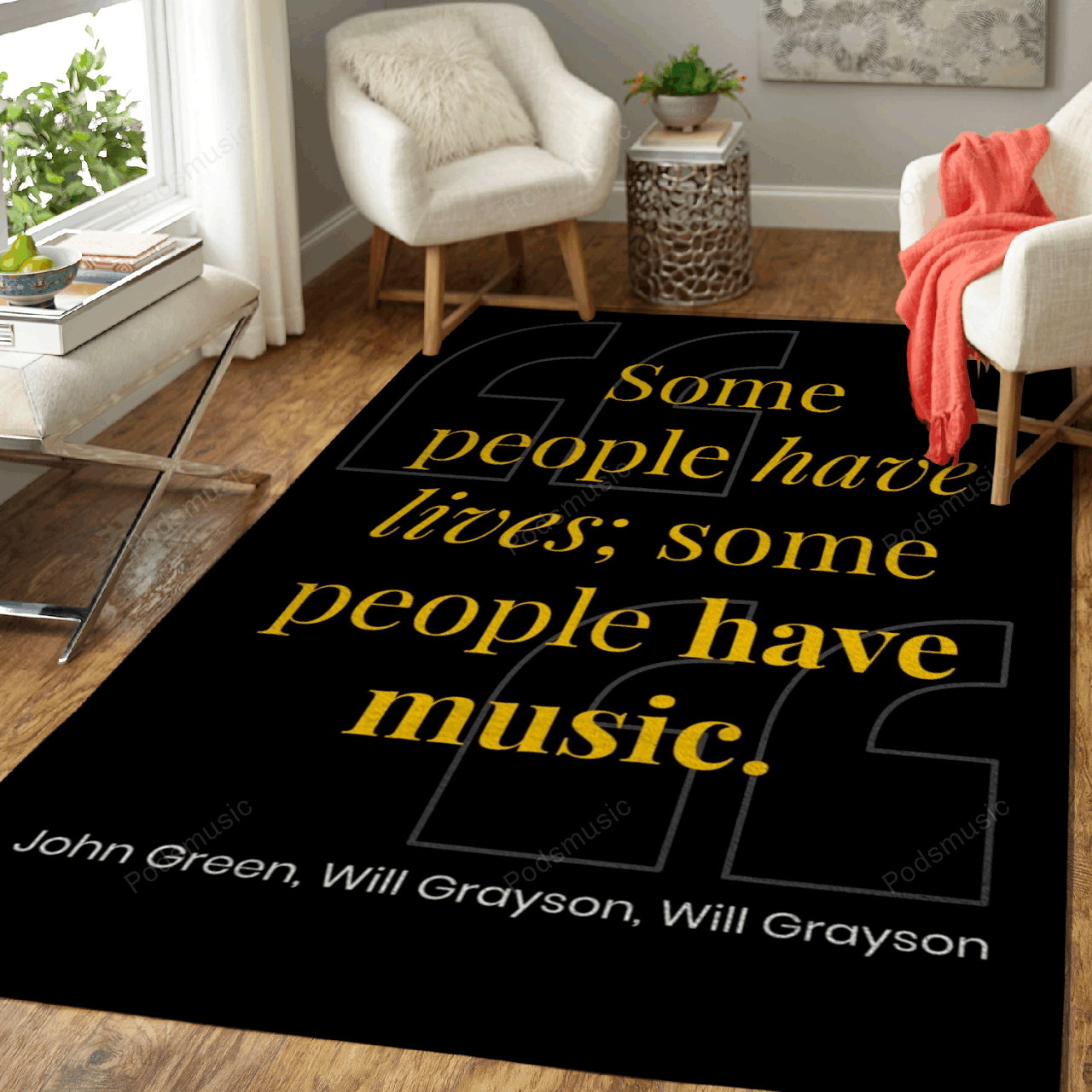People Have Music Inspiring Quotes Art For Fans Area Rug Regtangle  Chussin | Home Decor Easily