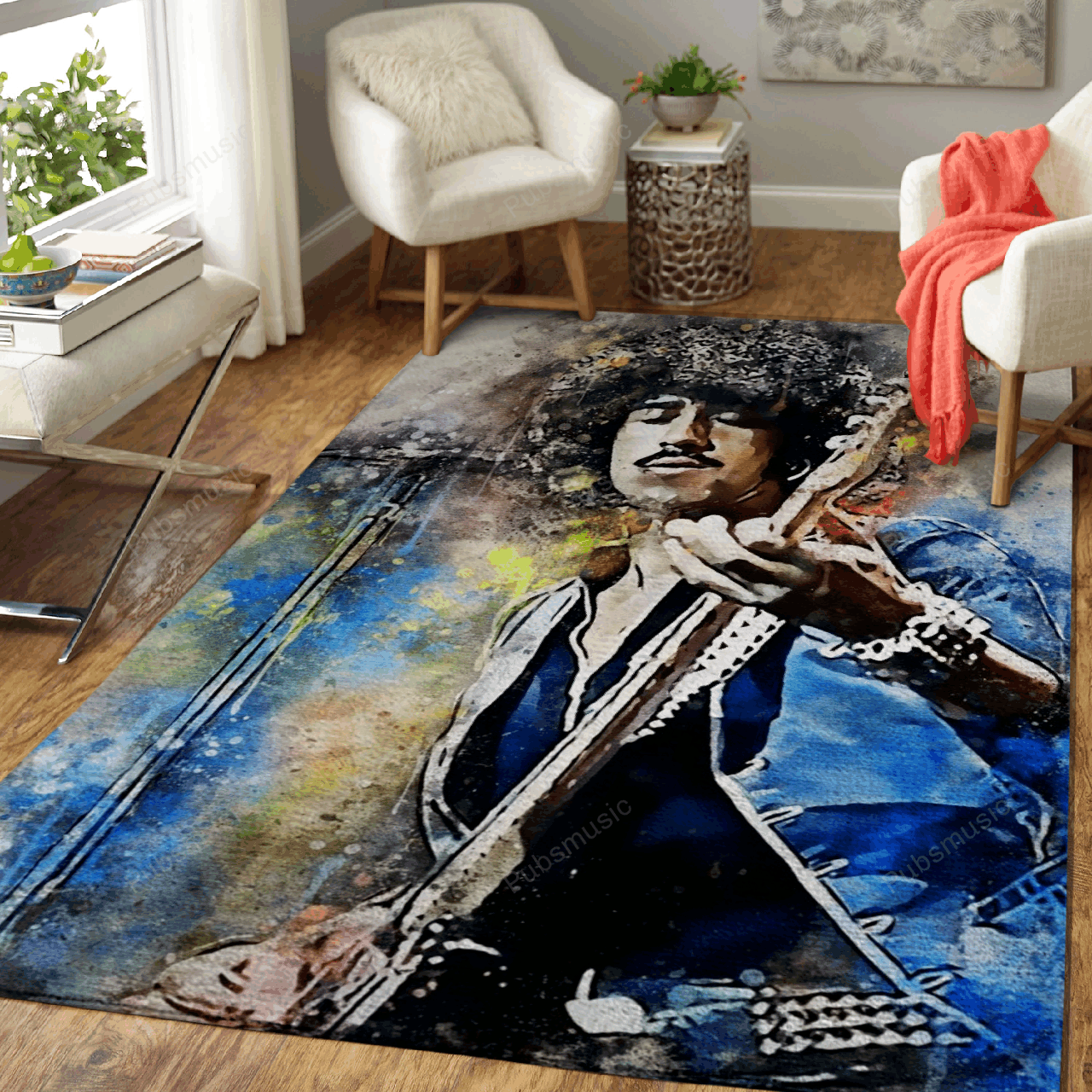 Phil Lynott Music World Art For Fans Area Rug Regtangle  Chussin | Home Decor Easily