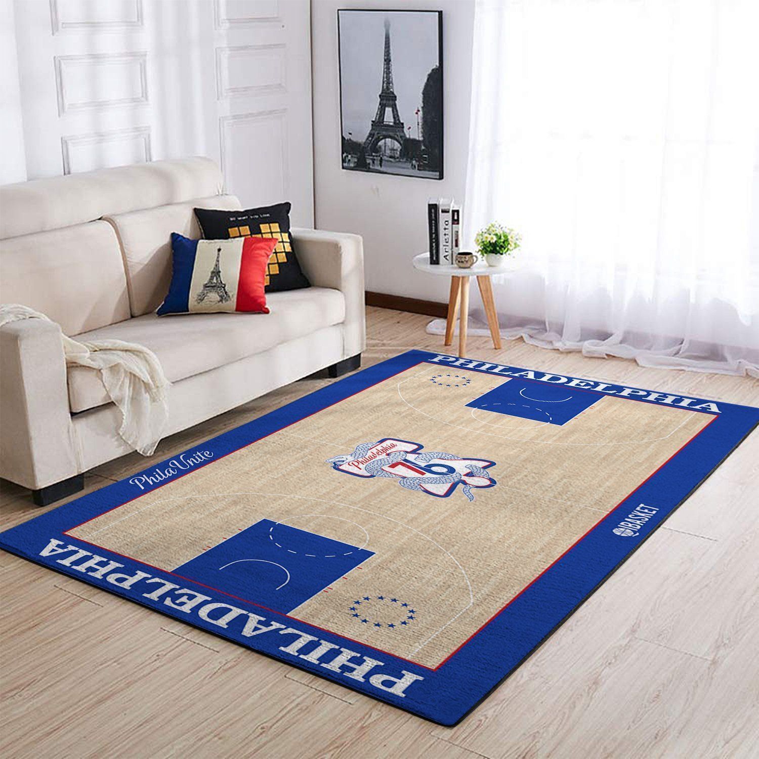 Philadelphia 76Ers Area Rug Nba Basketball Team Logo Regtangle V1721 Chussin | Home Decor Easily