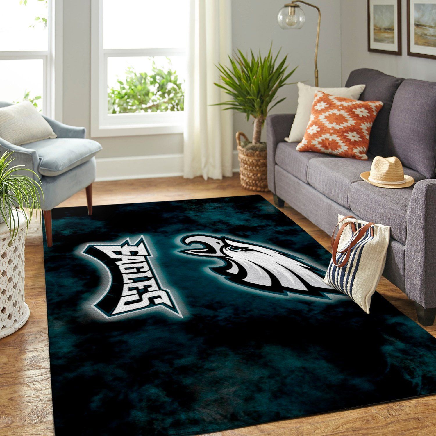Philadelphia Eagles Area Rug Nfl Football Team Logo V1740 | Home Decor Easily