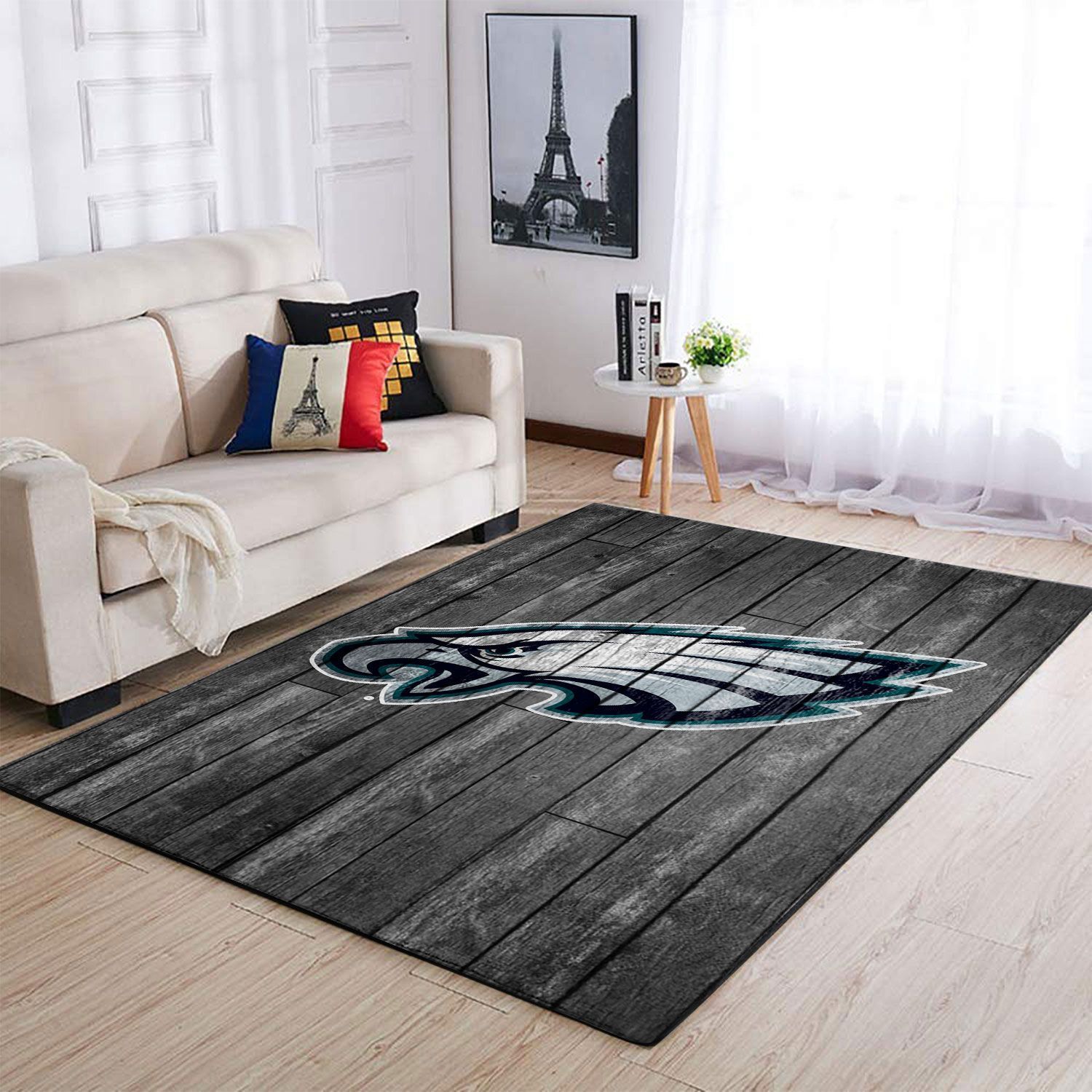 Philadelphia Eagles Nfl Area Rugs Football Team Logo Wooden  Chussin | Home Decor Easily