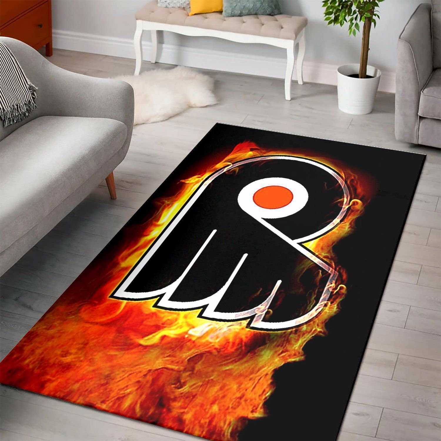 Philadelphia Flyers Area Rugs Nhl Hockey Team Logo 16  Chussin | Home Decor Easily