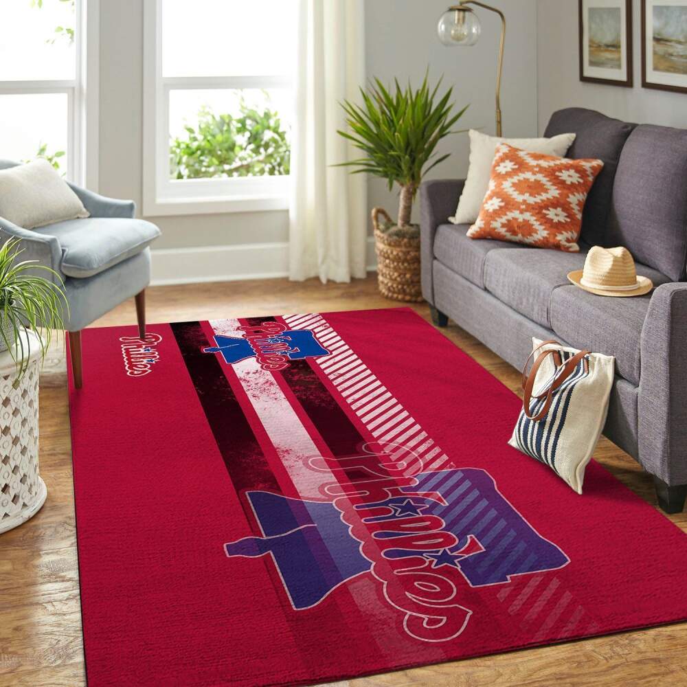 Philadelphia Phillies Mlb Area Team Logo Sports Rug Regtangle  Chussin | Home Decor Easily
