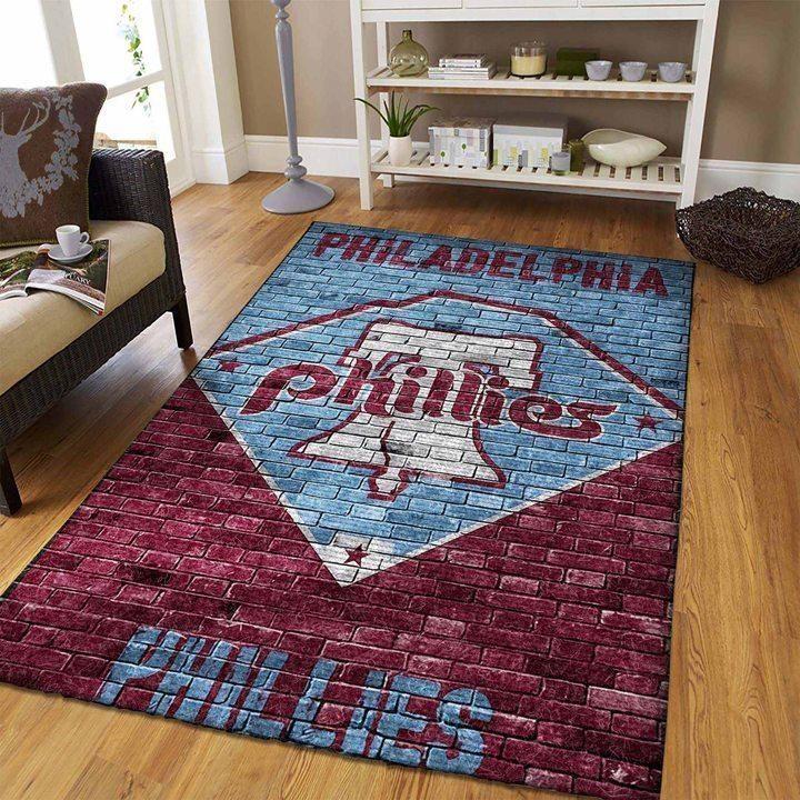 Philadelphia Phillies Mlb Baseball Area Rug Baseball Rug Regtangle V5076 | Home Decor Easily