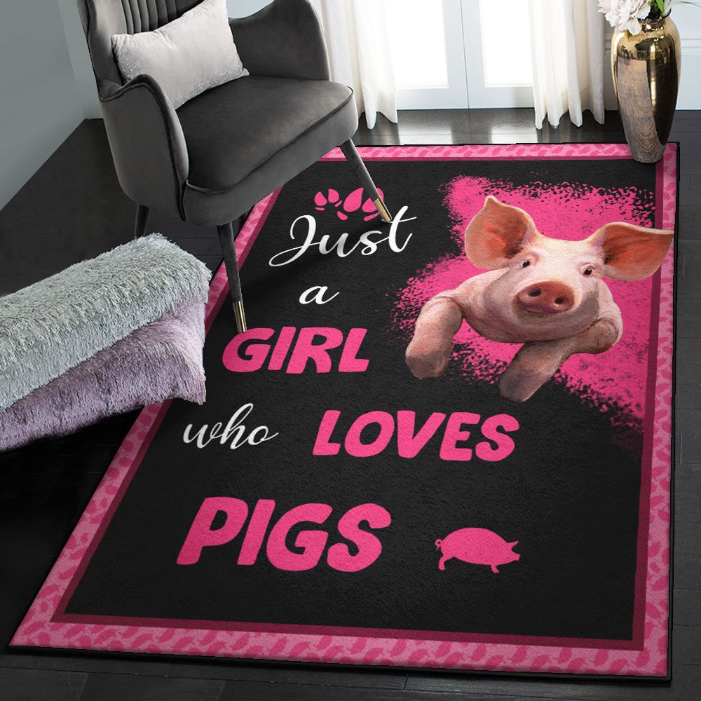 Pig Area Rugs For , GIRL LOVES PIG Rug  Chussin | Home Decor Easily