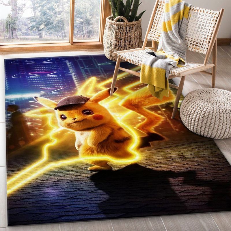 Pikachu Pokemon Anime 3 Area Rug Bed Room Regtangle  Chussin | Home Decor Easily