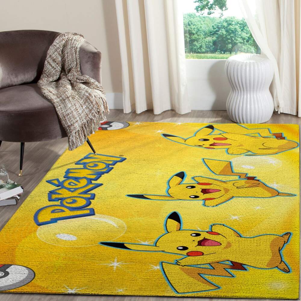 Pikachu Pokemon Anime Movies Area Rug The Us Chussin | Home Decor Easily
