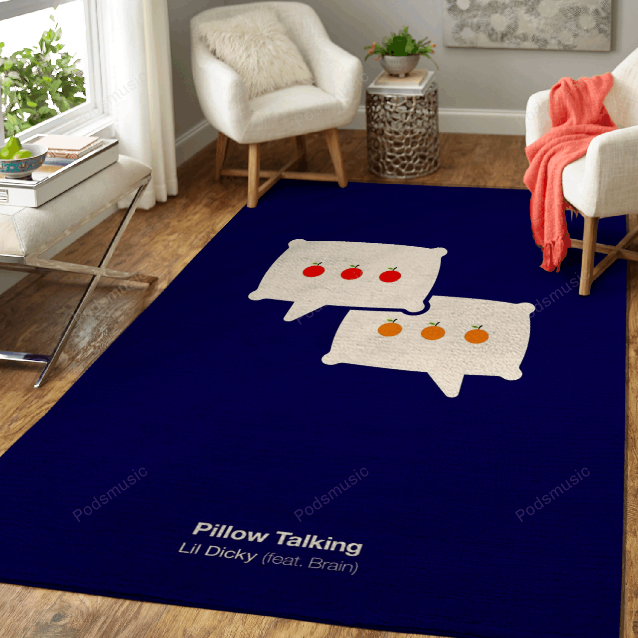 Pillow Talking Music Art For Fans Area Rug Regtangle  Chussin | Home Decor Easily