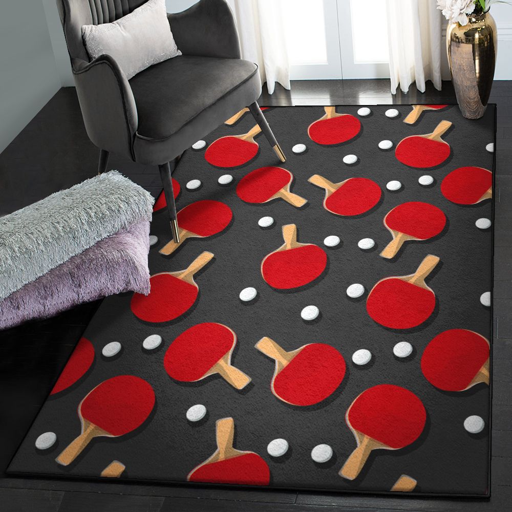 Ping Pong Player Dining Room Rug, Ping Pong Pattern 5 GS CL Rug  Chussin | Home Decor Easily