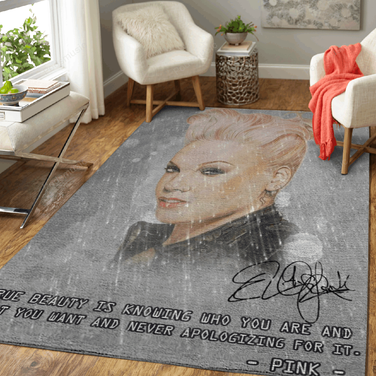 Pink Artwork Pop Music Collection Art For Fans Area Rug Regtangle  Chussin | Home Decor Easily