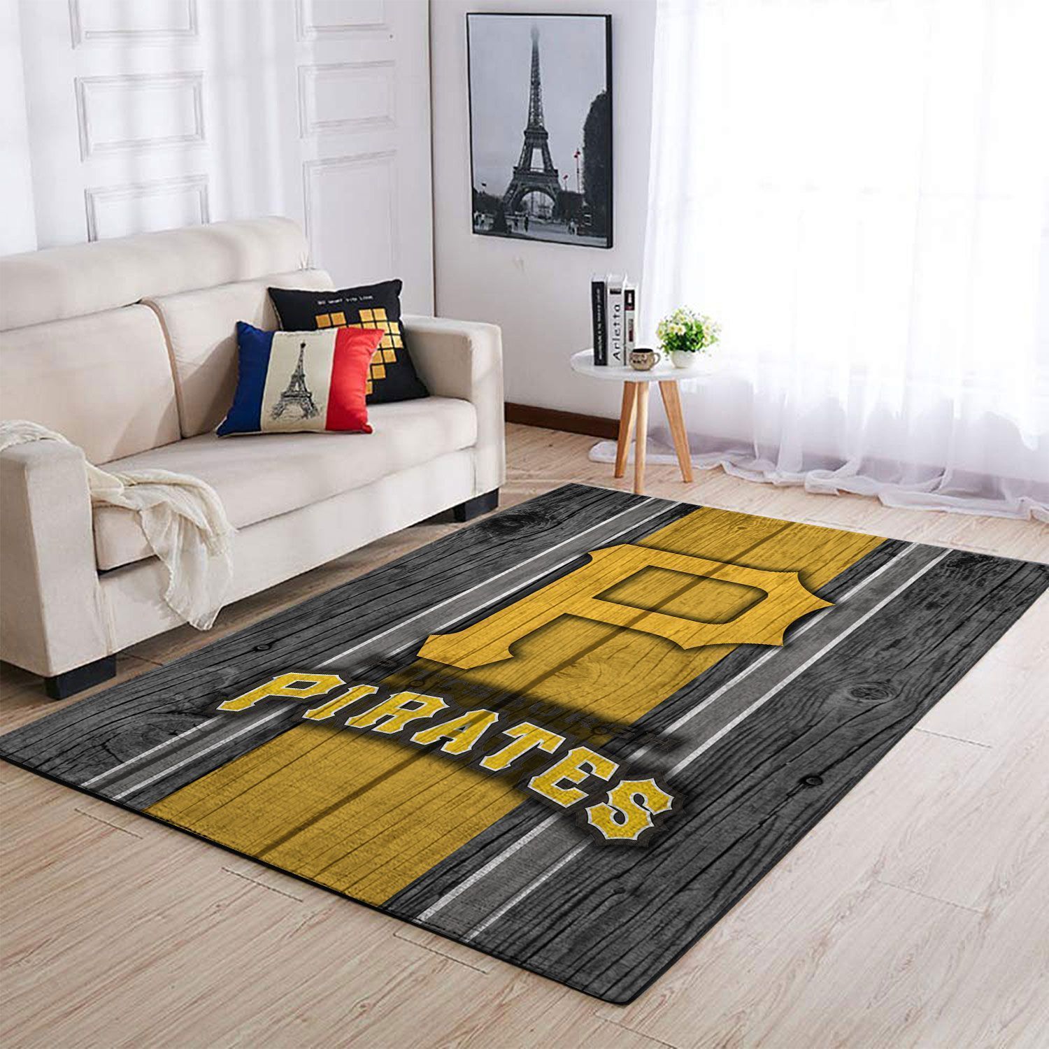 Pittsburgh Pirates Mlb Area Baseball Team Logo Wooden Style Rug Regtangle Chussin | Home Decor Easily