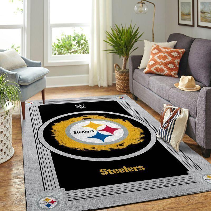 Pittsburgh Steelers Area Rug Nfl Football Team Logo V1303 Chussin | Home Decor Easily