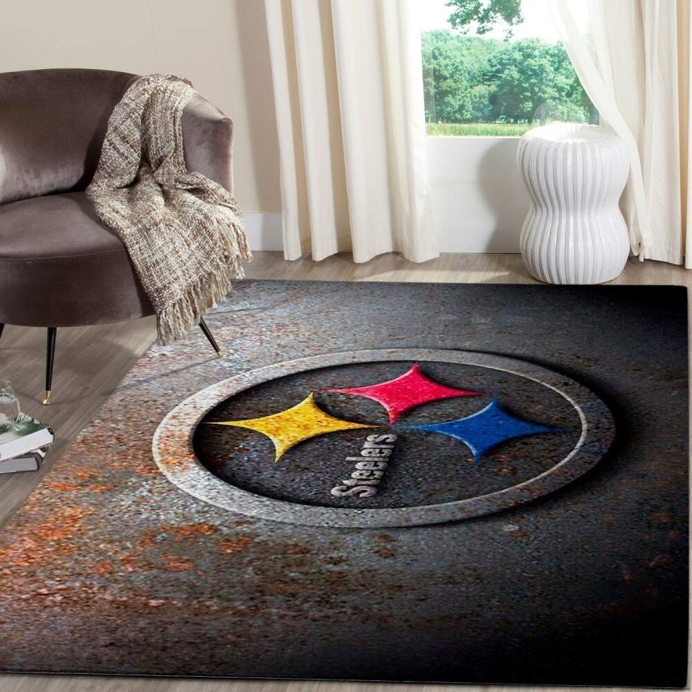 Pittsburgh Steelers Area Rug Nfl Football Team Logo V1305 | Home Decor Easily
