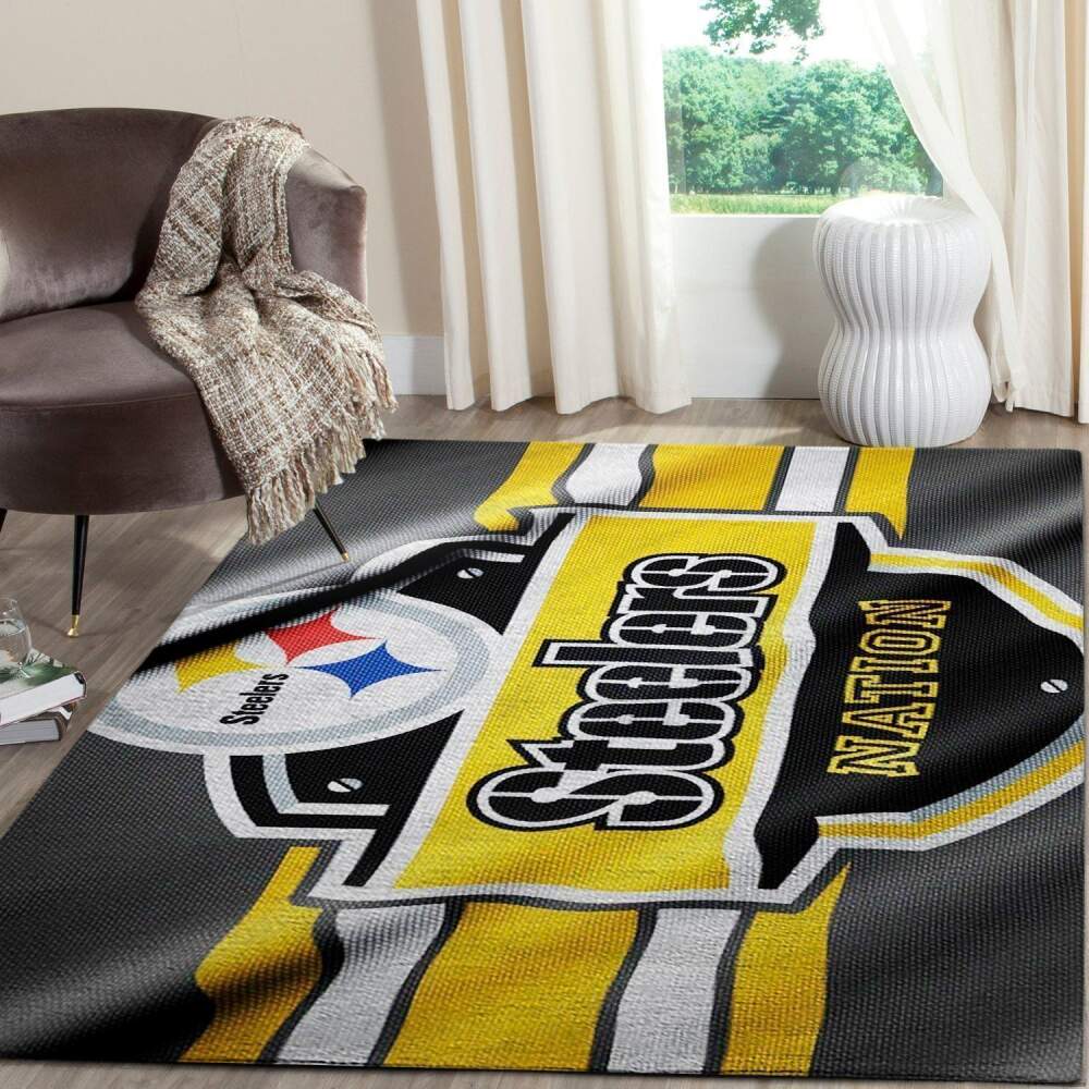Pittsburgh Steelers Area Rug Nfl Football Team Logo V1306 Chussin | Home Decor Easily