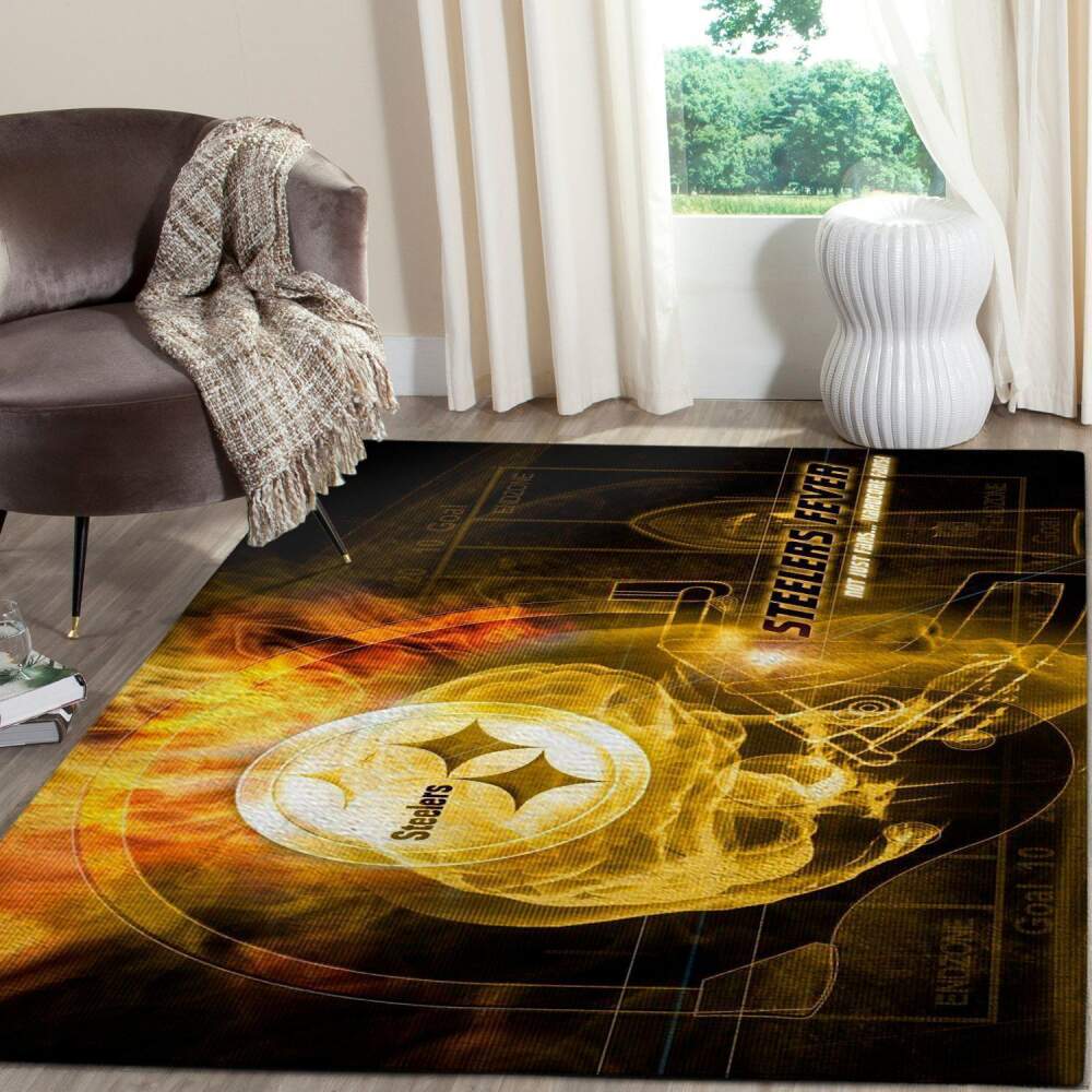 Pittsburgh Steelers Area Rug Nfl Football Team Logo V1308 Chussin | Home Decor Easily