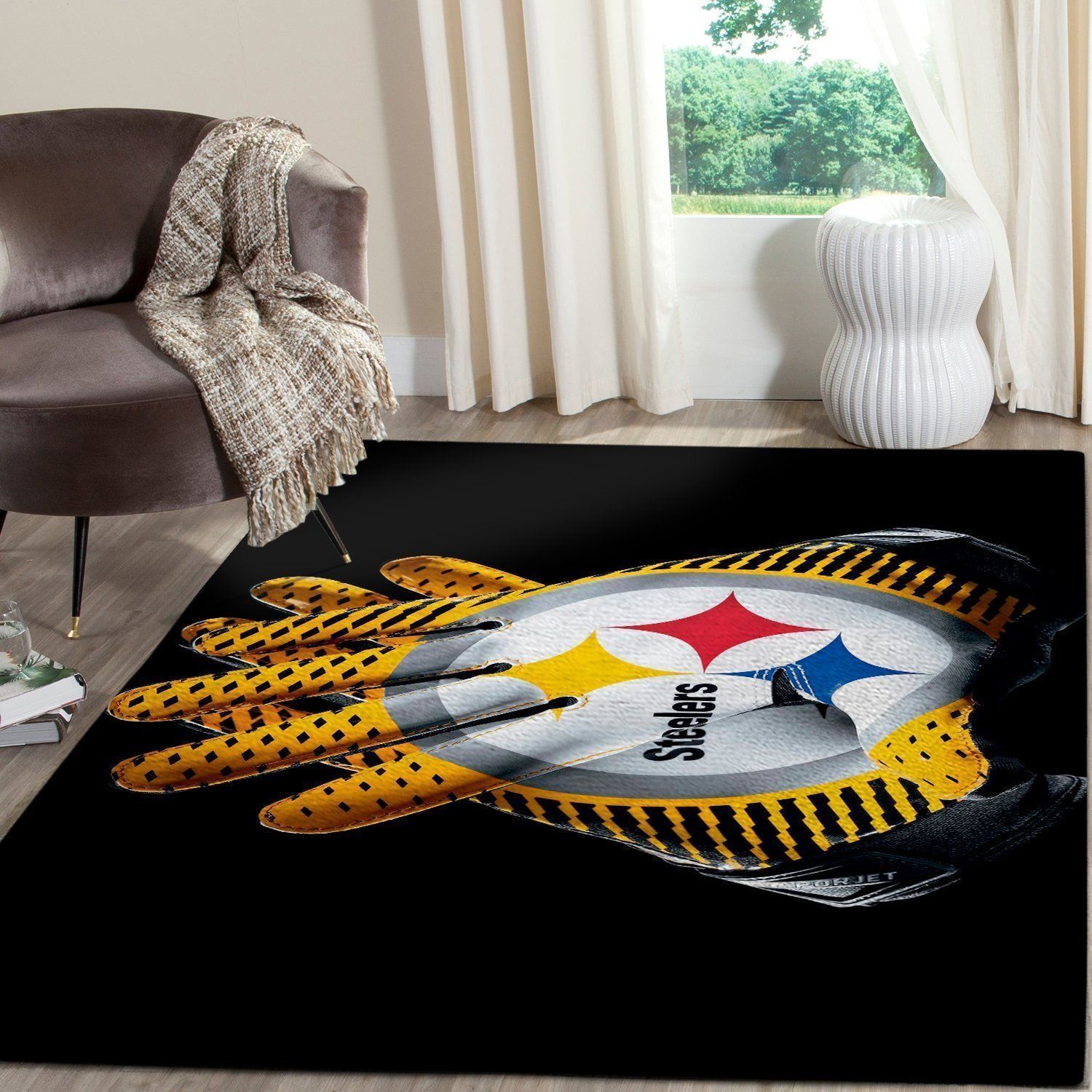 Pittsburgh Steelers Area Rug Nfl Football Team Logo V1310 Chussin | Home Decor Easily