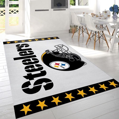 Pittsburgh Steelers Helmet Nfl Logo Area Rug For Gift Rug | Home Decor Easily