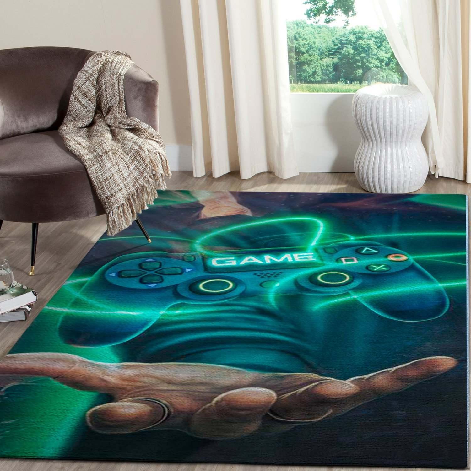 Playstation Play Game Area Rug gaming  Chussin | Home Decor Easily