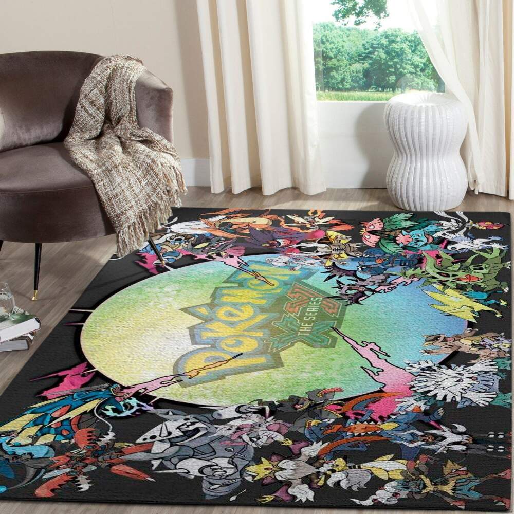 Pokemon Area Rug Nintendo Video Game Gamer Regtangle V367  Chussin | Home Decor Easily