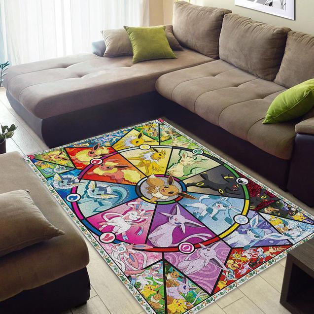 Pokemon Stained Glass Area Rug -  Chussin | Home Decor Easily