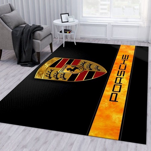 Porsche Logo Ver10 Area Rug Us Area Rug | Home Decor Easily